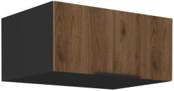 TEMPO KONDELA Felső szekrény, okapi dió/fekete, MENZO 80 NAGU-36 1F (392630)