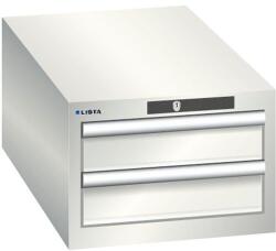 Lista műhelyfiókos szekrény, 2 fiók: 2x100mm, 411x725x283 mm, világosszürke