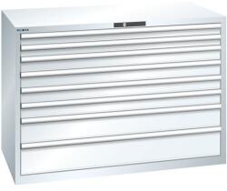 Lista műhelyfiókos szekrény, 1431x725x1000 mm, 75kg, 8 fiók, fehér