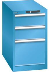 Lista műhelyfiókos szekrény, 3 fiók, 411x725x700 mm, világoskék