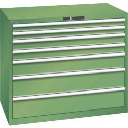 Lista műhelyfiókos szekrény, 1193x725x1000 mm, 7 fiók, zöld