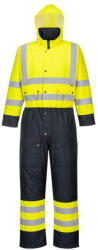 Portwest S485 Hi-Vis Contrast vízálló bélelt overál sárga-tengerészkék (S485YNRL)