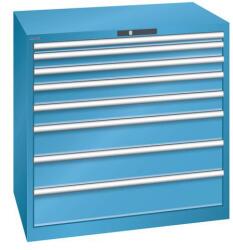 Lista műhelyfiókos szekrény, 6 fiók, teherbírás 200kg, 1023x725 mm, kulcsos nyitás