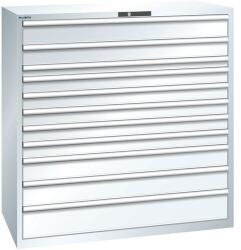 Lista műhelyfiókos szekrény, 1431x725x1450mm, 11 fiók, fehér