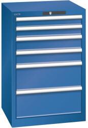 Lista műhelyfiókos szekrény, 6 fiókkal, 564x572x850 mm, sötétkék - manutan - 653 923 Ft