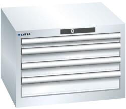 Lista műhelyfiókos szekrény, 4 fiókkal, 564x572x383 mm, fehér