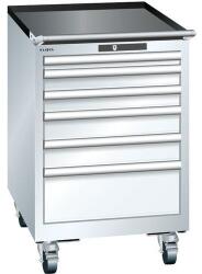 Lista mobil műhelyfiókos szekrény, 6 fiókkal: 2x75mm + 3x100mm + 1x150mm, fehér - manutan - 772 681 Ft