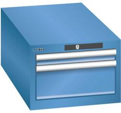 Lista műhelyfiókos szekrény, 2 fiók: 1x50mm + 1x150mm, 411x725x283 mm, kék