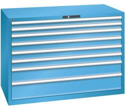Lista műhelyfiókos szekrény, 1431x725x1000 mm, 200kg, 8 fiók, világoskék
