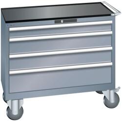 Lista műhelyfiókos szekrény, 1023x572x962 mm, 4 fiók, sötétszürke