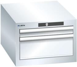 Lista műhelyfiókos szekrény, 2 fiókkal - 1 x 50 mm + 1 x 150 mm, fehér