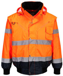 Portwest C465 Hi-Vis 3 az 1-ben bomber dzseki narancs-tengerészkék (C465ONR4XL)