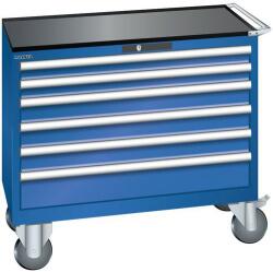 Lista műhelyfiókos szekrény, 1023x572x962 mm, 6 fiók, rikítókék