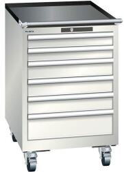 Lista mobil műhelyfiókos szekrény, 6 fiókkal: 2x75mm + 3x100mm + 1x150mm, világosszürke - manutan - 852 742 Ft