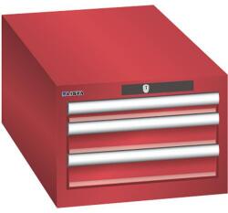 Lista műhelyfiókos szekrény, 3 fiók, 411x725x283 mm, piros