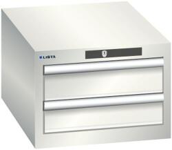 Lista műhelyfiókos szekrény, 2 fiók - 2x 100mm, világosszürke