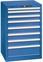 Lista műhelyfiókos szekrény, 8 fiókkal, 564x572x850 mm, sötétkék
