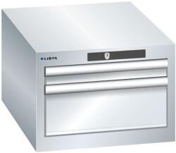 Lista műhelyfiókos szekrény, 2 fiókkal - 1 x 50 mm + 1 x 150 mm, szürke