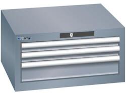 Lista műhelyfiókos szekrény, 3 fiókkal: 2x50 + 1x100 mm, sötétszürke