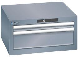 Lista műhelyfiókos szekrény, 2 fiók: 1x 50 + 1x 150 mm, sötétszürke