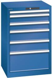 Lista műhelyfiókos szekrény, 6 fiókkal, 564x572x850 mm, sötétkék - manutan - 646 963 Ft