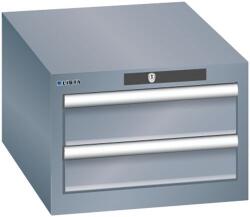 Lista műhelyfiókos szekrény, 2 fiókkal - 2x100mm, sötétszürke