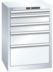 Lista műhelyfiókos szekrény, 5 fiókkal, 564x572x800, fehér