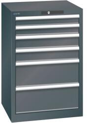 Lista műhelyfiókos szekrény, 6 fiókkal, 564x572x850 mm, fekete - manutan - 653 923 Ft