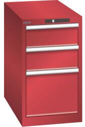 Lista műhelyfiókos szekrény, 3 fiók, 411x725x700 mm, piros