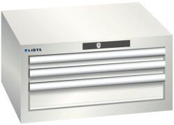 Lista műhelyfiókos szekrény, 3 fiók: 2x50 + 1x100mm, világosszürke