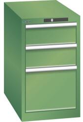Lista műhelyfiókos szekrény, 3 fiók, 411x725x700 mm, zöld