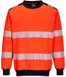 Portwest PW379 PW3 Hi-Vis környakú pulóver piros-fekete (PW379RBKS)