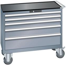 Lista műhelyfiókos szekrény, 1023x572x962 mm, 5 fiók, sötétszürke