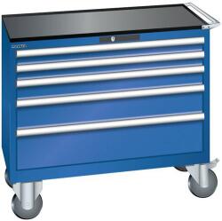 Lista műhelyfiókos szekrény, 1023x572x962 mm, 5 fiók, rikítókék