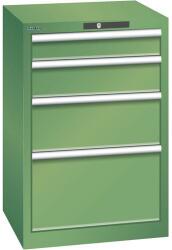 Lista műhelyfiókos szekrény, 4 fiókkal, 564x572x850 mm, zöld