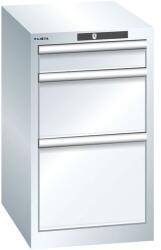 Lista műhelyfiókos szekrény, 3 fiókkal, 411x572x700, fehér
