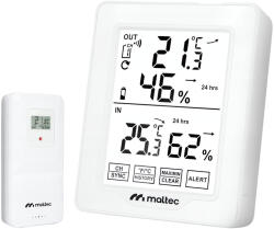 MalTec időjárás állomás kültéri érzékelővel, fehér