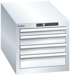 Lista műhelyfiókos szekrény, 4 fiókkal, 411x725x383 mm, fehér