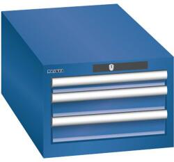 Lista műhelyfiókos szekrény, 3 fiók, 411x725x283 mm, sötétkék