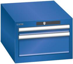 Lista műhelyfiókos szekrény, 2 fiókkal - 1 x 50 mm + 1 x 150 mm, fluoreszkáló kék