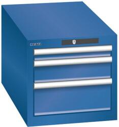Lista műhelyfiókos szekrény, 3 fiókkal: 1x50mm + 1x100mm + 1x150mm, 411x725x383 mm, sötétkék