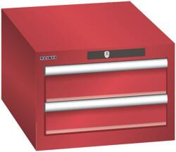 Lista műhelyfiókos szekrény, 2 fiók - 2x 100 mm, piros