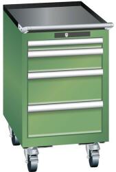 Lista mobil műhelyfiókos szekrény, 4 fiókkal, zöld