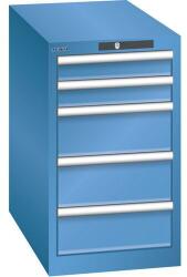 Lista műhelyfiókos szekrény, 5 fiókkal, 411x725x700 mm, kék