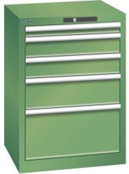 Lista műhelyfiókos szekrény, 5 fiókkal, 564x572x800, zöld