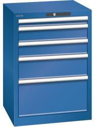 Lista műhelyfiókos szekrény, 5 fiókkal, 564x572x800, sötétkék