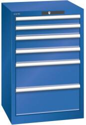 Lista műhelyfiókos szekrény, 6 fiókkal, 564x572x850 mm, fluoreszkáló kék - manutan - 653 923 Ft