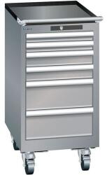 Lista mobil műhelyfiókos szekrény, 6 fiókkal, szürke/ezüst