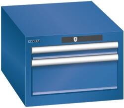 Lista műhelyfiókos szekrény, 2 fiókkal - 1 x 50 mm + 1 x 150 mm, sötétkék