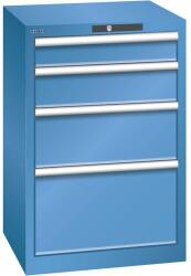 Lista műhelyfiókos szekrény, 4 fiókkal, 564x572x850 mm, kék